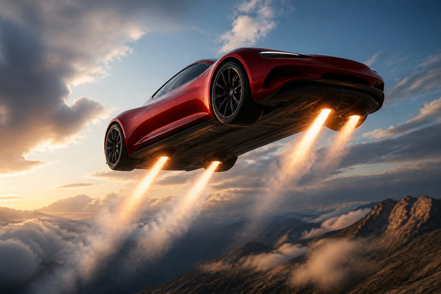 Tesla unveils SpaceX-powered Roadster that takes flight